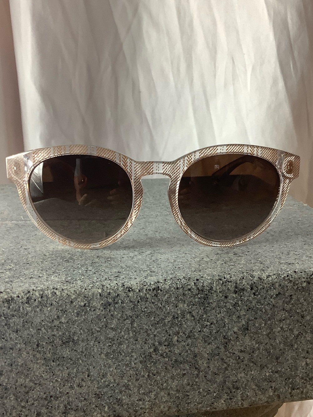 Coach Women's Round Sunglasses in Light Tortoise and Brown Lenses